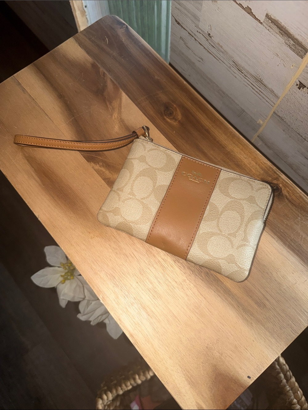 Coach Corner Zip Wristlet